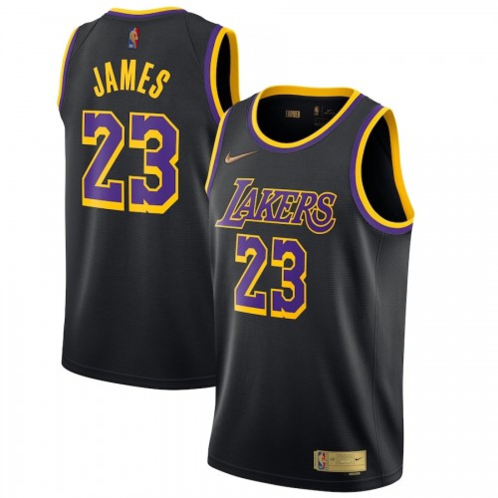 Men's Los Angeles Lakers LeBron James #23 Black 2020/21 Swingman Player Jersey – Earned Edition-Pro Kit Vault | Brand New 26/27 Sports Jerseys